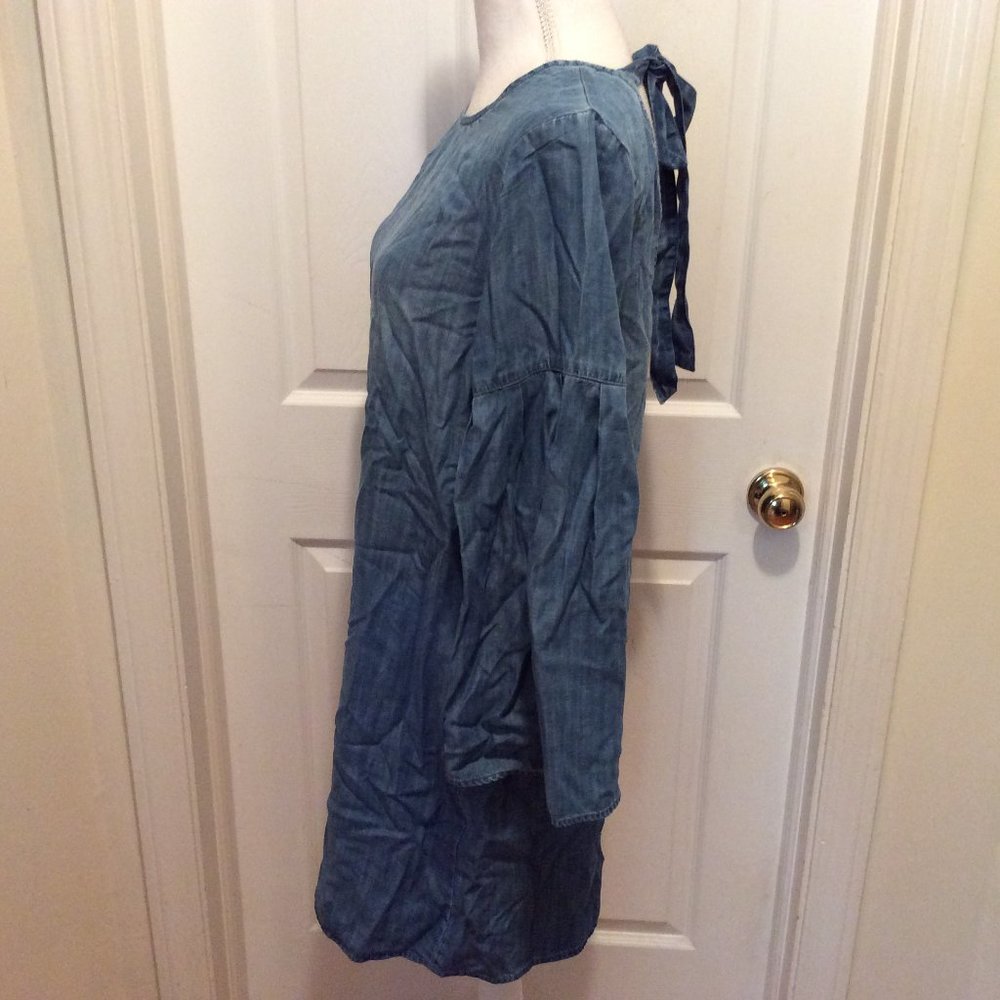 Cloth & Stone Anthropologie Dress M Blue Chambray - Picture 4 of 8